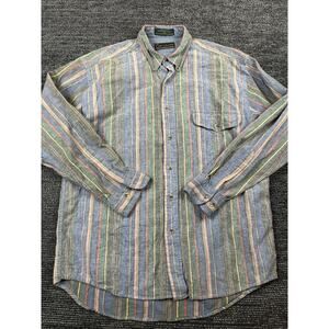 Vintage Croft & Barrow Mens Medium Long Sleeve Shirt Colorful Striped
